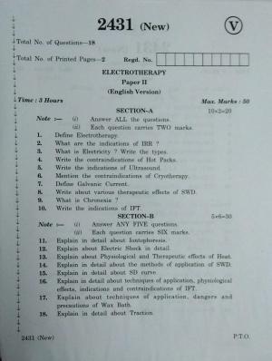 AP Inter 2nd Year Electro Therapy-II (new) March-2020-Vocational Question Pape