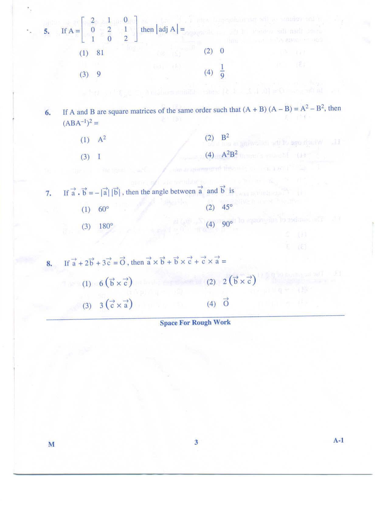 KCET Mathematics 2009 Question Papers - Page 3