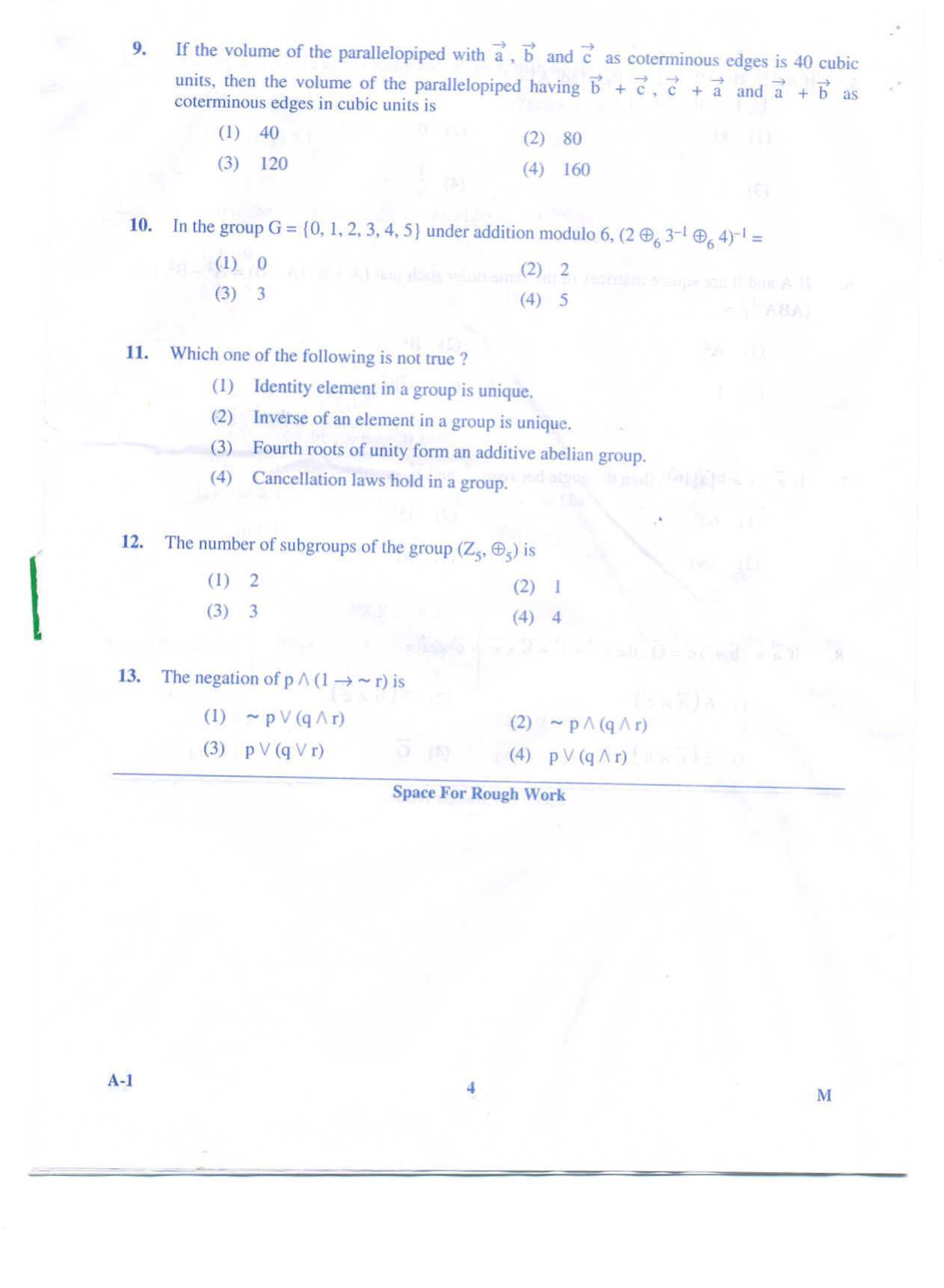 KCET Mathematics 2009 Question Papers - Page 4