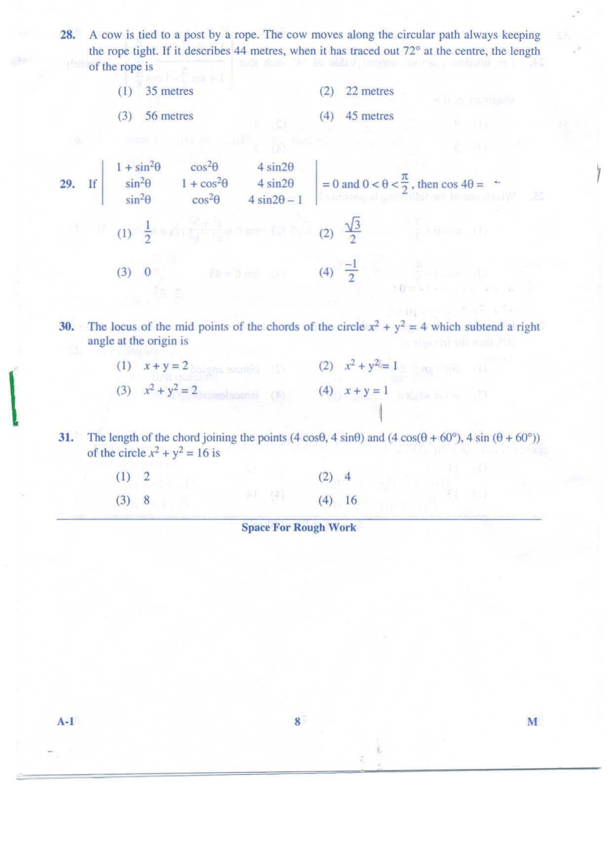KCET Mathematics 2009 Question Papers - Page 8