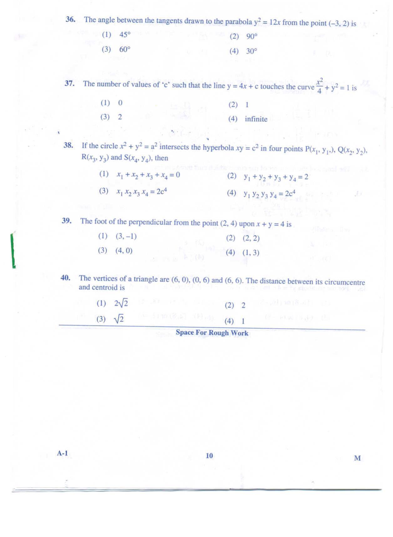 KCET Mathematics 2009 Question Papers - Page 10