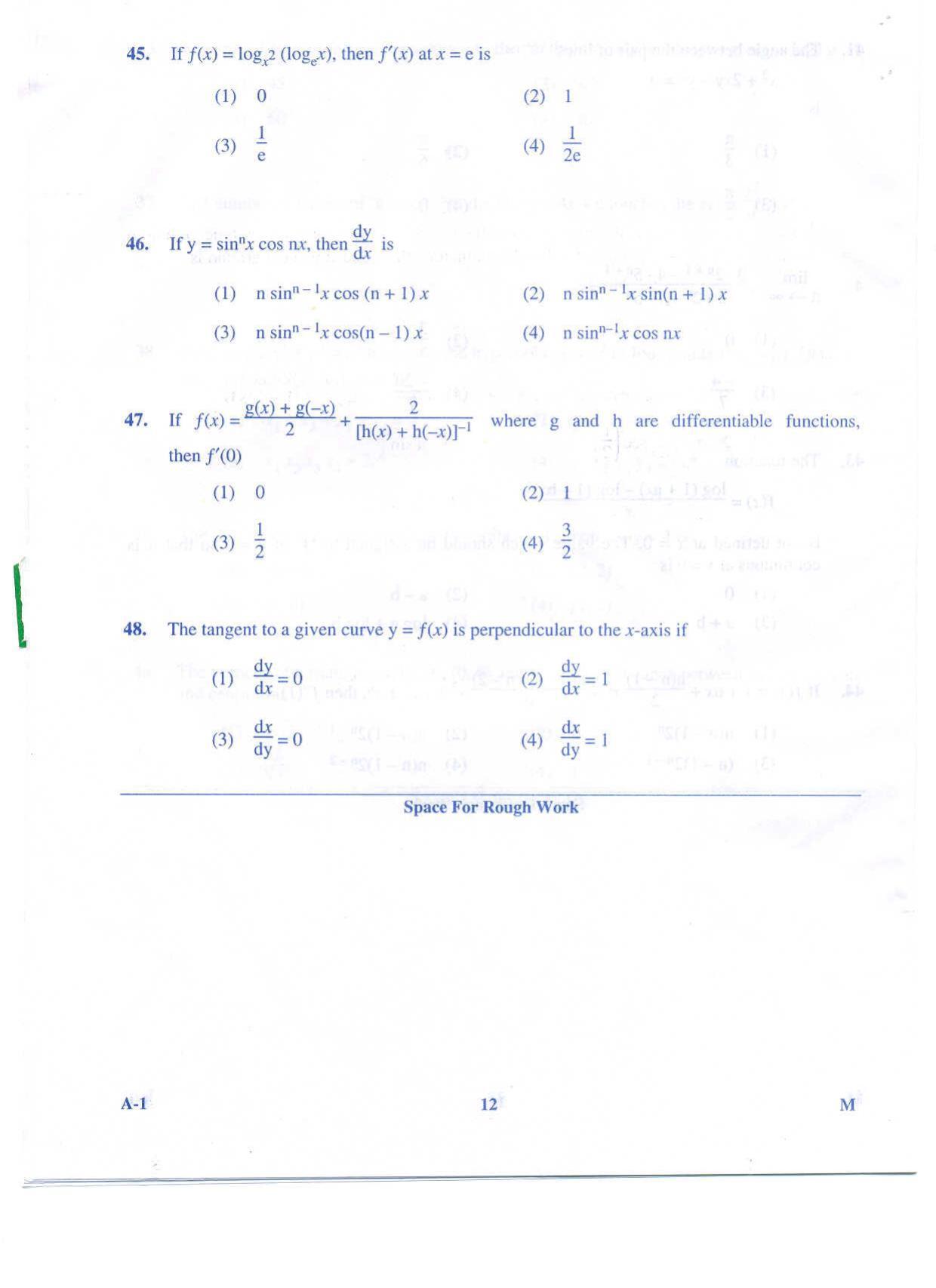 KCET Mathematics 2009 Question Papers - Page 12