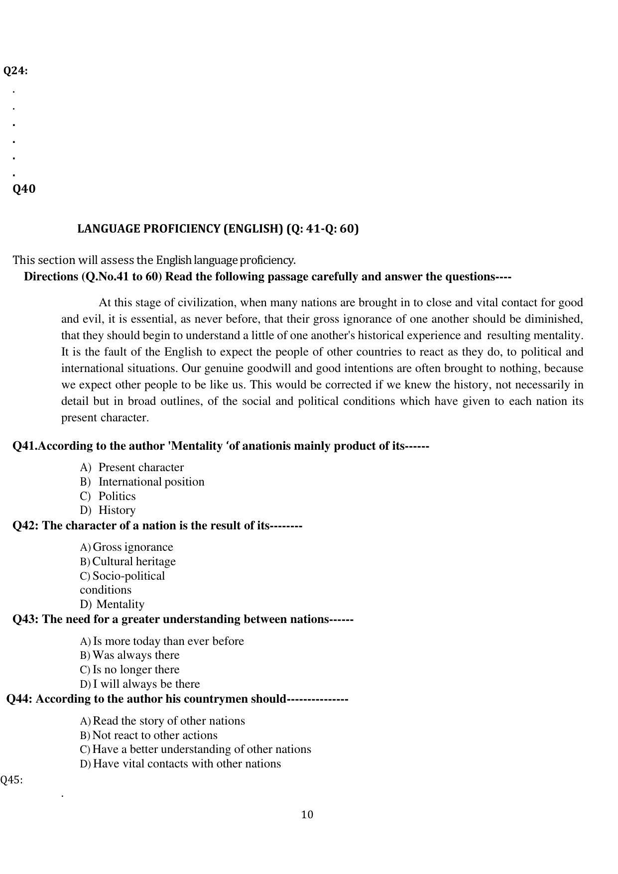 Nagaland University B.Ed CET Model Papers - Page 10