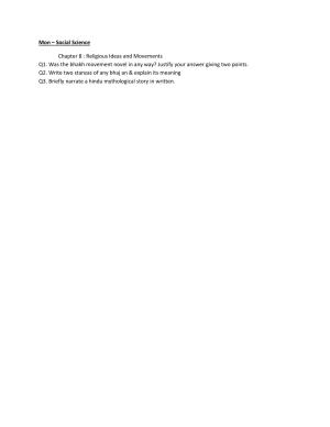 CBSE Worksheets for Class 7 Geography Religious Ideas and Movements Assignment