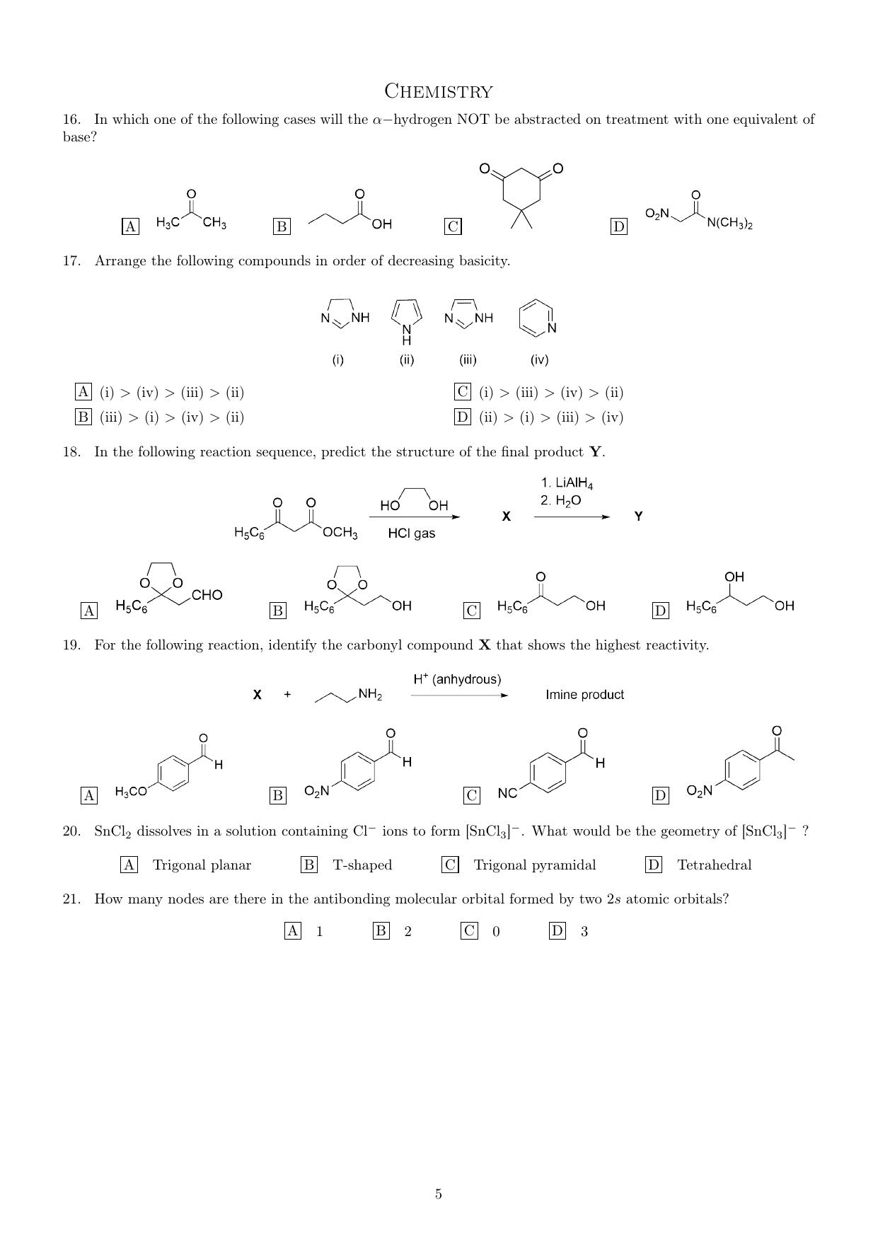 IISER Aptitude Test 2017 English Question Paper - Page 3