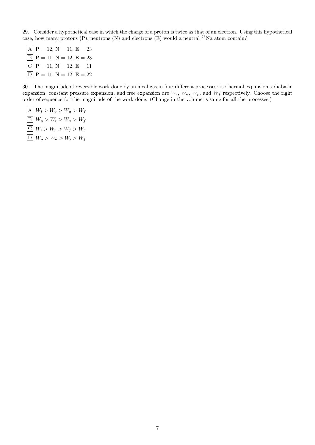 IISER Aptitude Test 2017 English Question Paper - Page 5