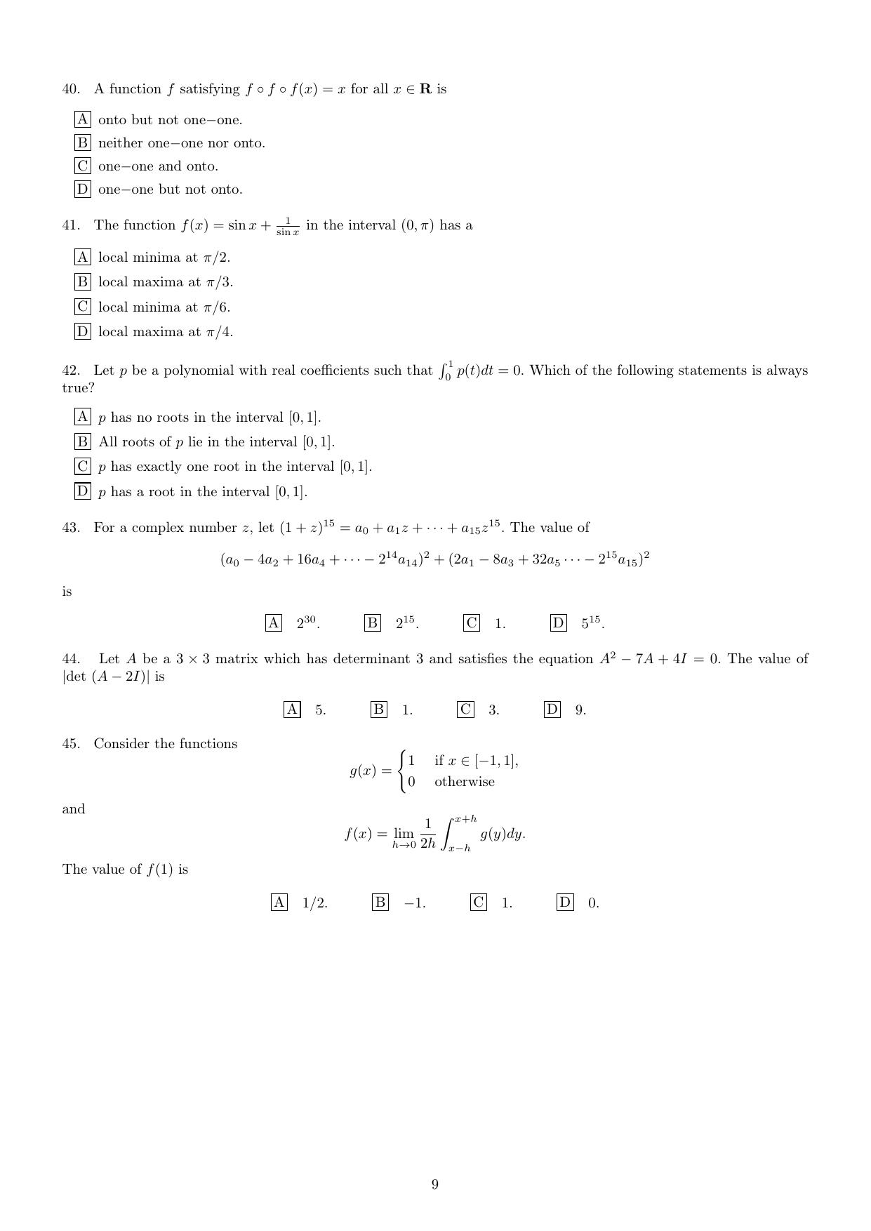 IISER Aptitude Test 2017 English Question Paper - Page 7