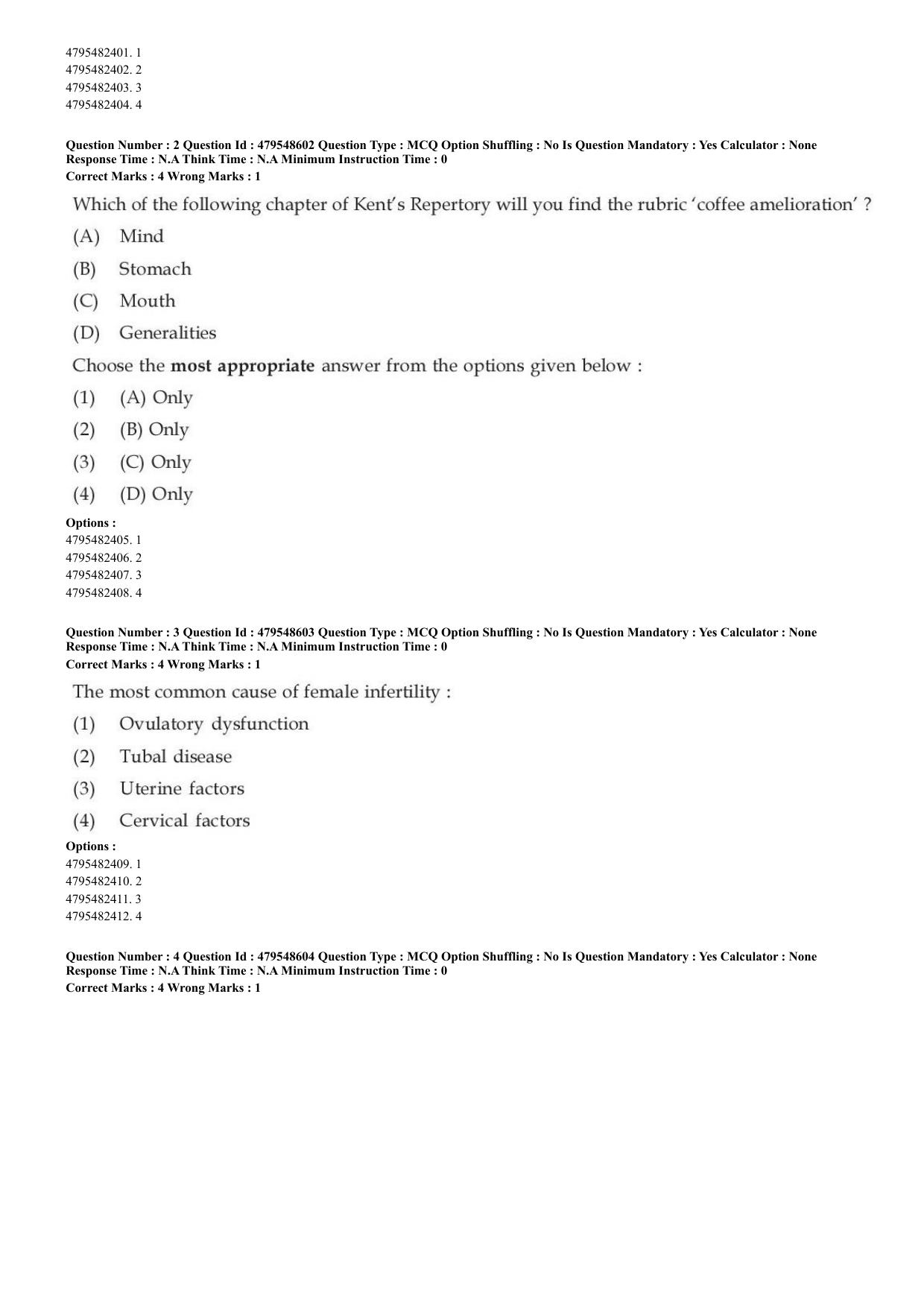 AIAPGET 2023 Homeopathy Question Paper - Page 2