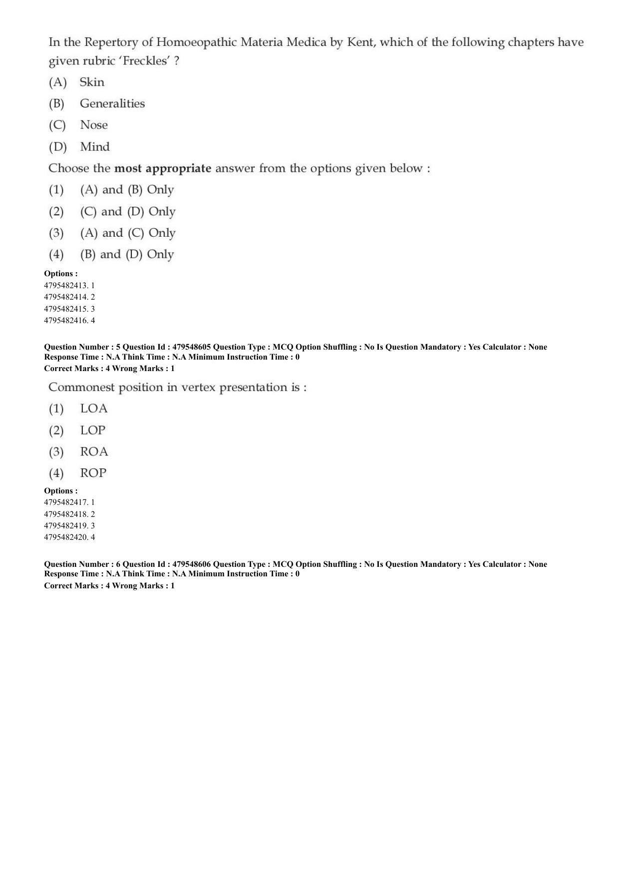 AIAPGET 2023 Homeopathy Question Paper - Page 3