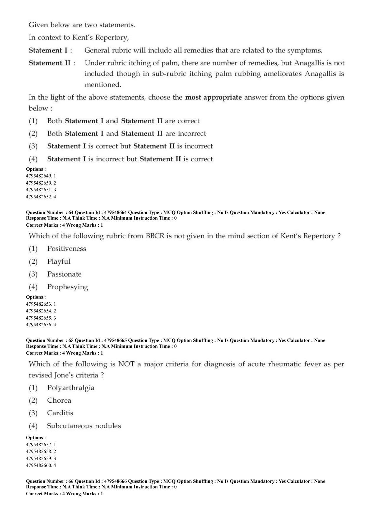 AIAPGET 2023 Homeopathy Question Paper - Page 24