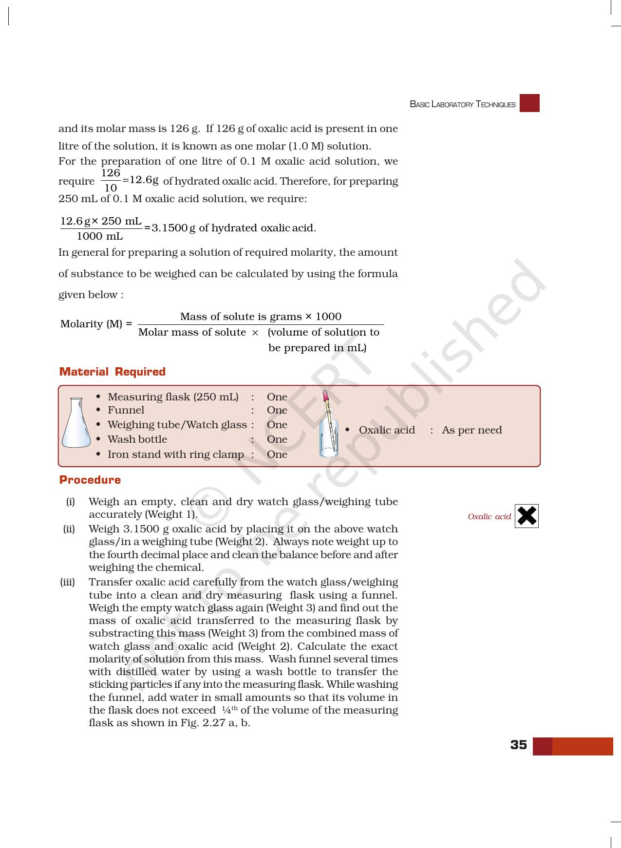 NCERT Laboratory Manuals for Class XI Chemistry - Unit-2 Basic Laboratory Techniques - Page 20