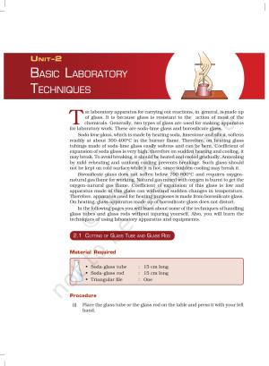 NCERT Laboratory Manuals for Class XI Chemistry - Unit-2 Basic Laboratory Techniques