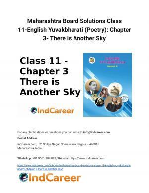 Maharashtra Board Solutions Class 11-English Yuvakbharati (Poetry): Chapter 3- There is Another Sky