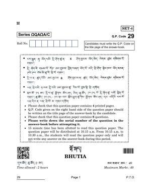CBSE Class 10 29 Bhutia 2022 Compartment Question Paper