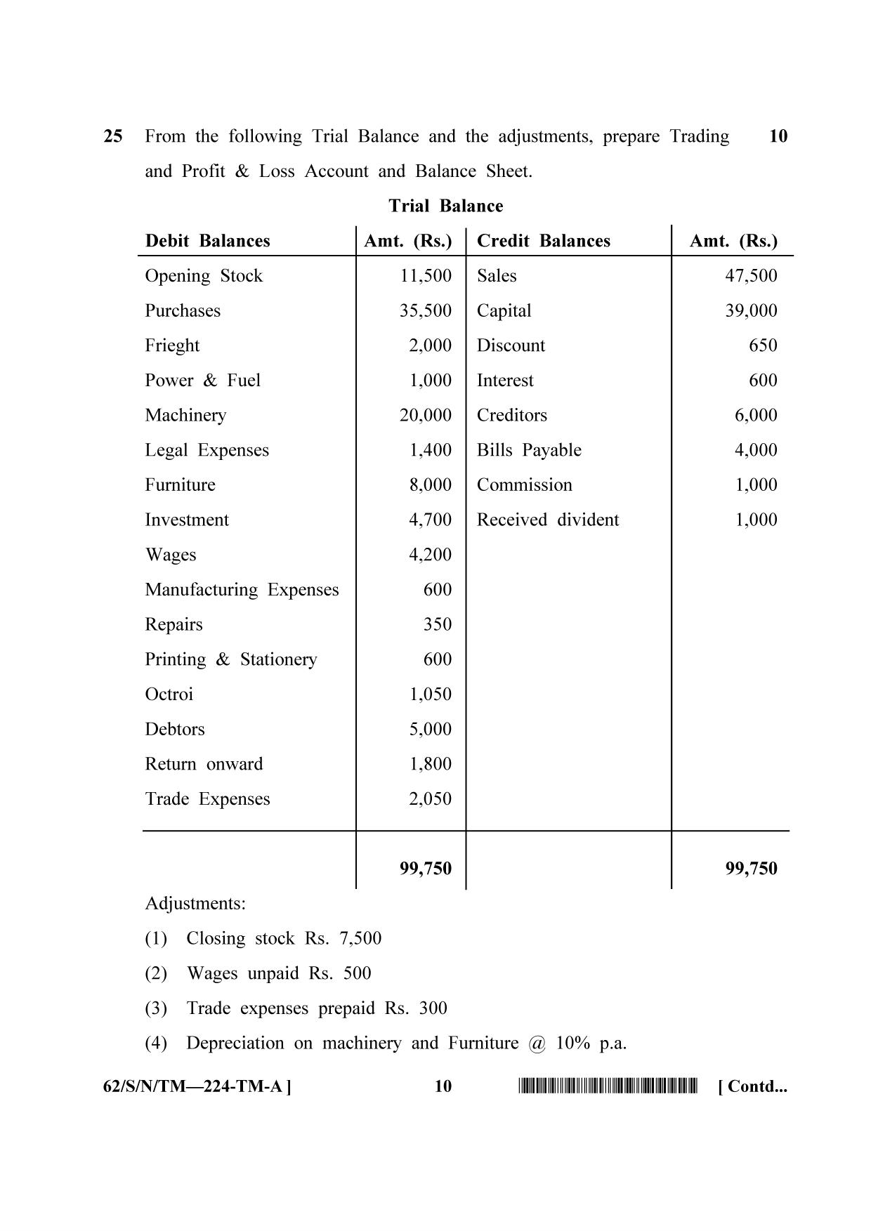 NIOS October 2021 Class 10 Accountancy (Tamil Medium) Question Paper - Page 10