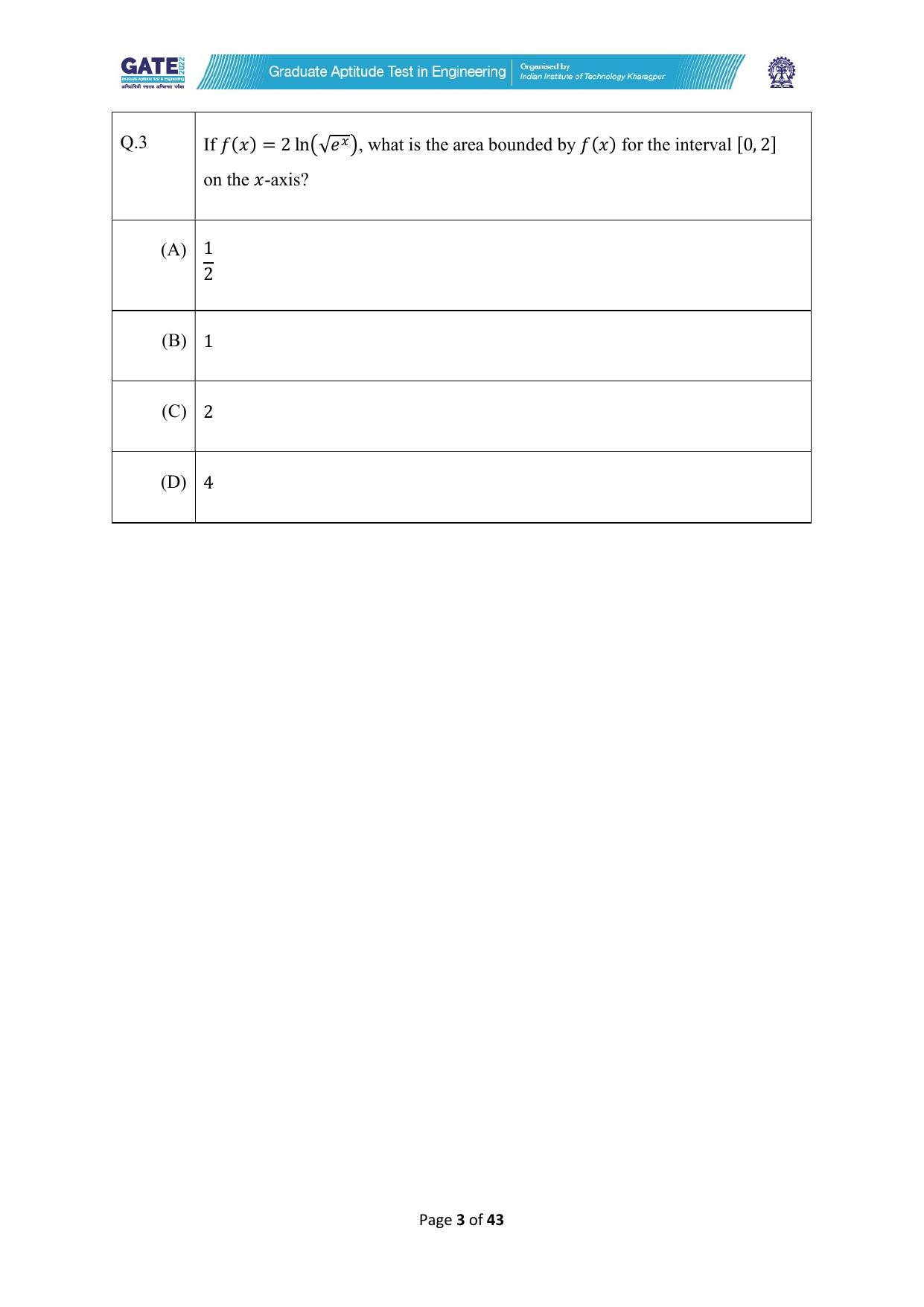 GATE 2022 Geomatics Engineering (GE) Question Paper - Page 3