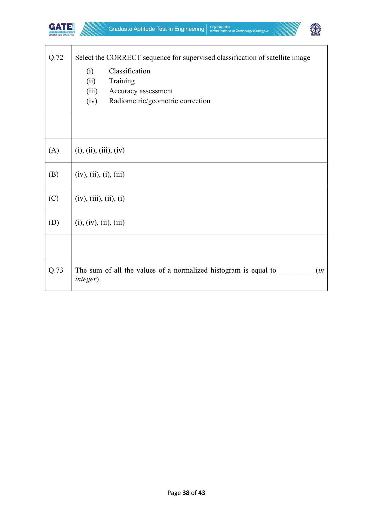 GATE 2022 Geomatics Engineering (GE) Question Paper - Page 38