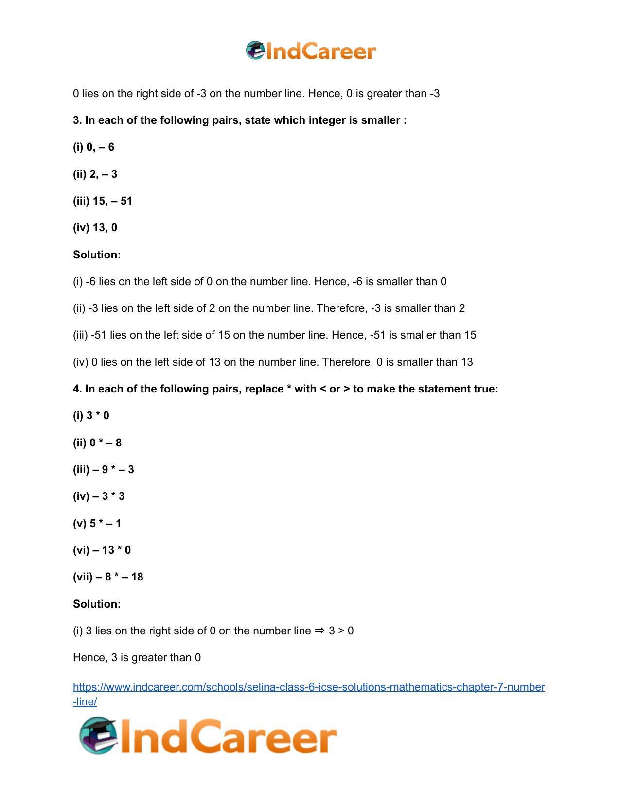 Selina Class 6 ICSE Solutions Mathematics : Chapter 7- Number Line - Page 4