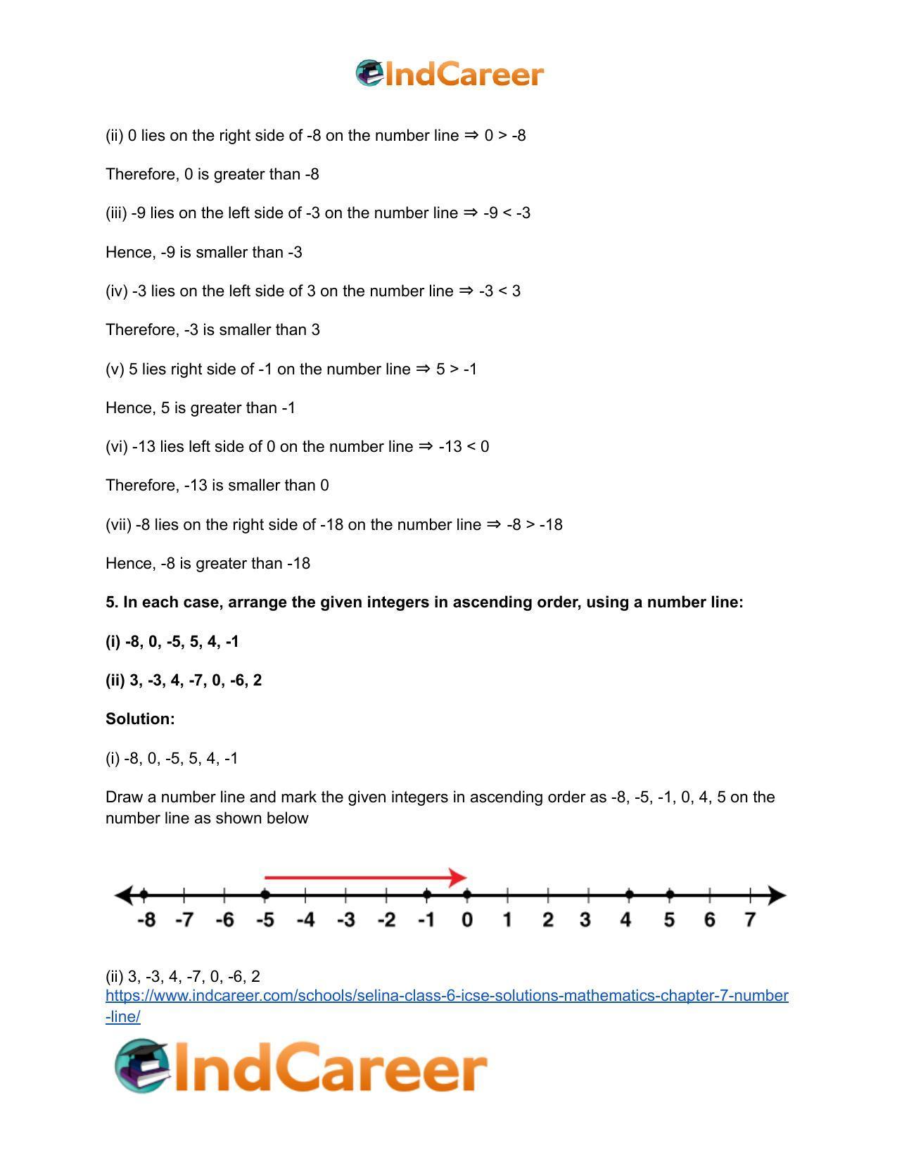 Selina Class 6 ICSE Solutions Mathematics : Chapter 7- Number Line - Page 5