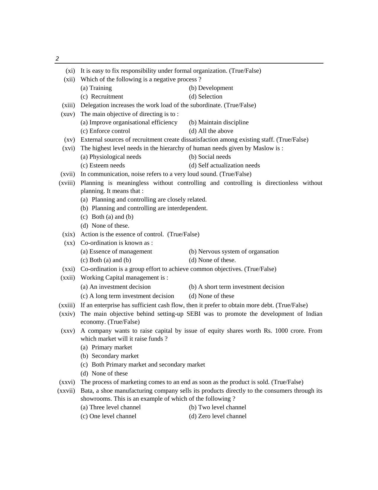PSEB Class 12 Business Study Model Papers - Page 2