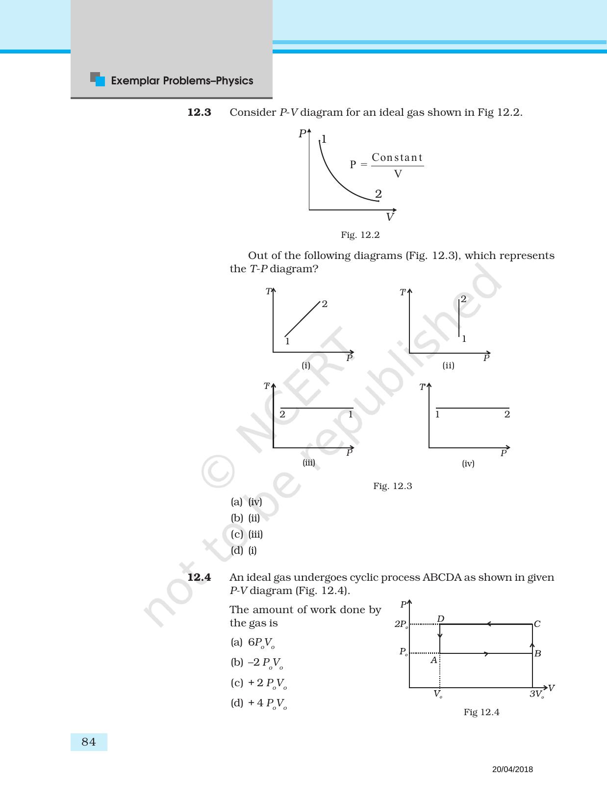 NCERT Exemplar Book for Class 11 Physics: Chapter 11 Thermodynamics - Page 2