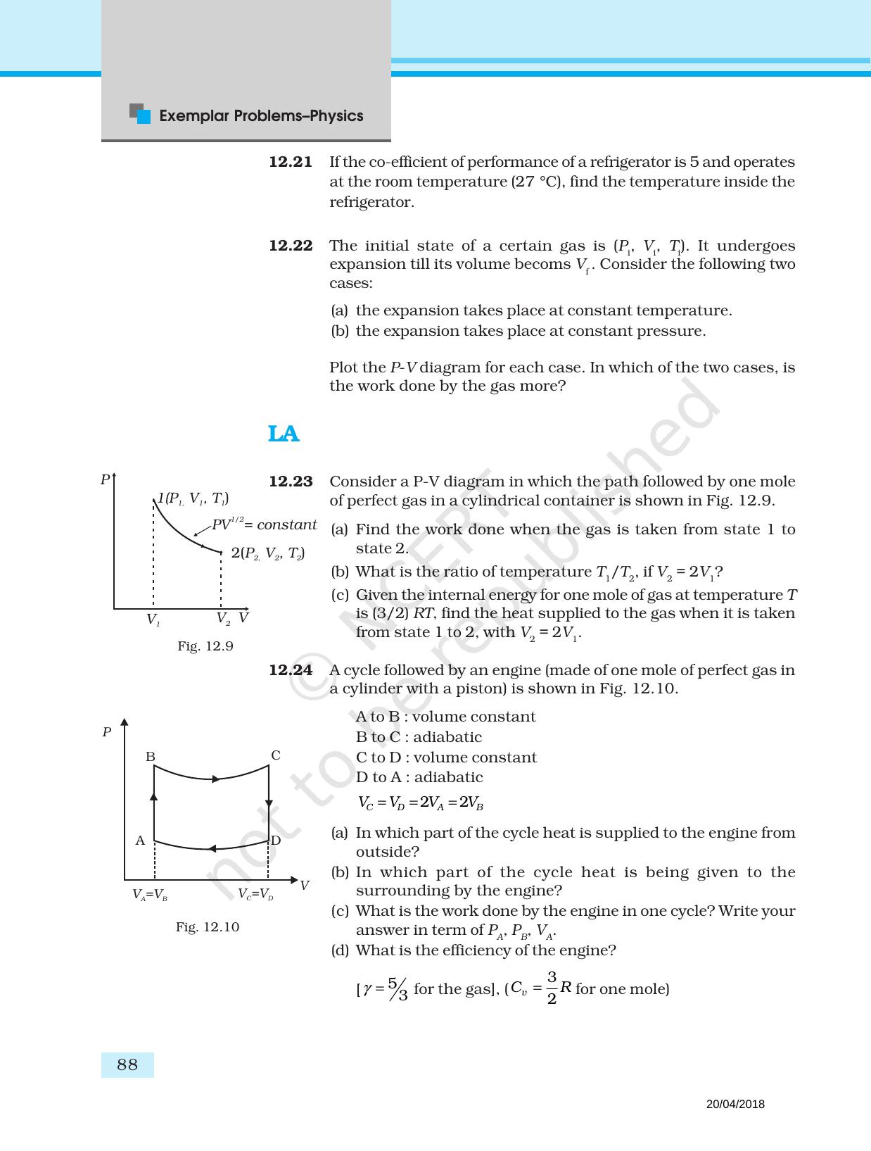 NCERT Exemplar Book for Class 11 Physics: Chapter 11 Thermodynamics - Page 6