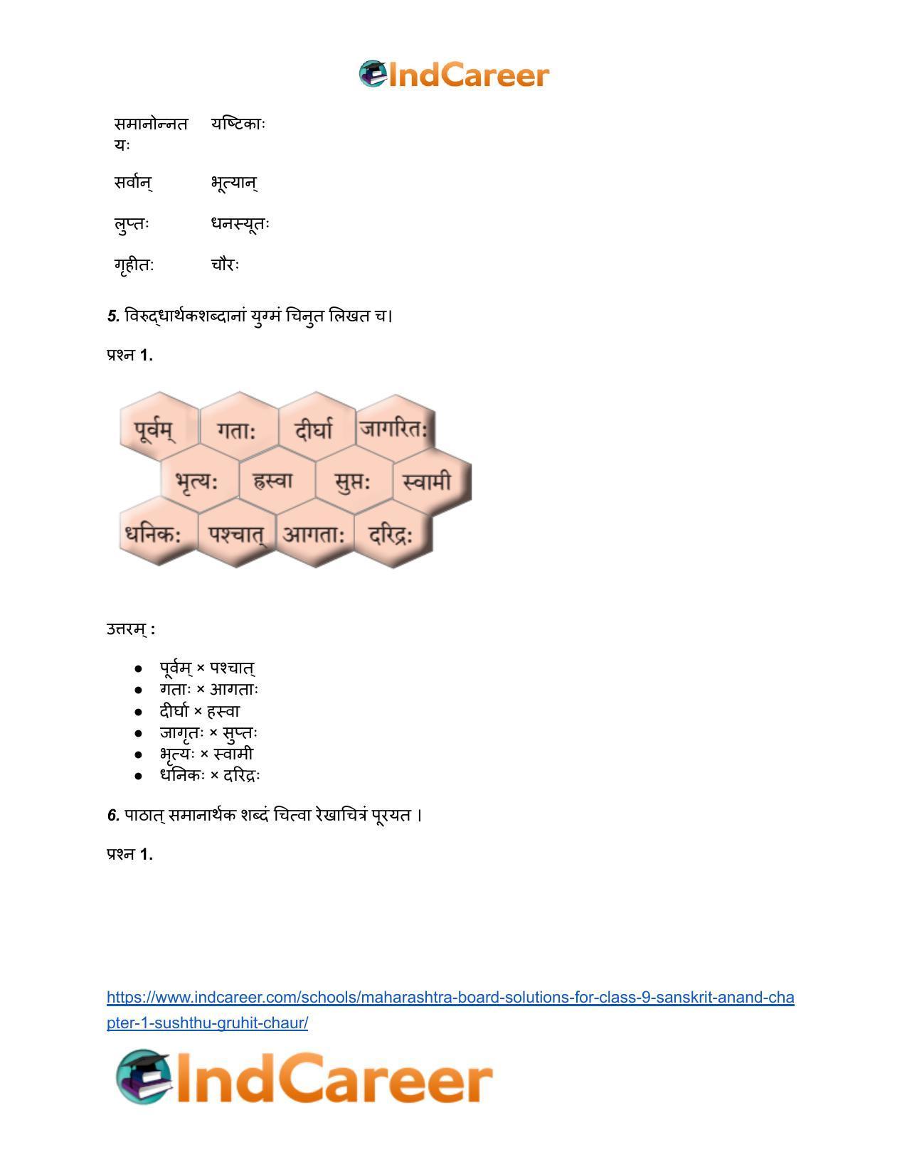 Maharashtra Board Solutions for Class 9- Sanskrit Anand: Chapter 1- सुष्ठु गृहीतः चौरः - Page 6