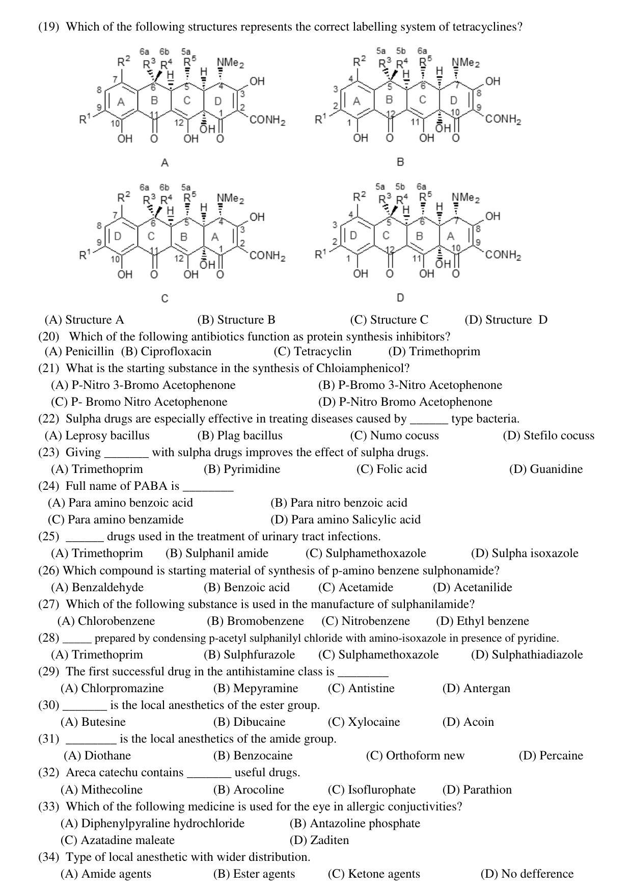 Hemchand North Gujarat University Sample Paper July-Sept 2021: M.Sc. Sem – III CH N N – 603 (O)-Synthetic Drugs Paper Code - 6007 (New Course) - Page 2