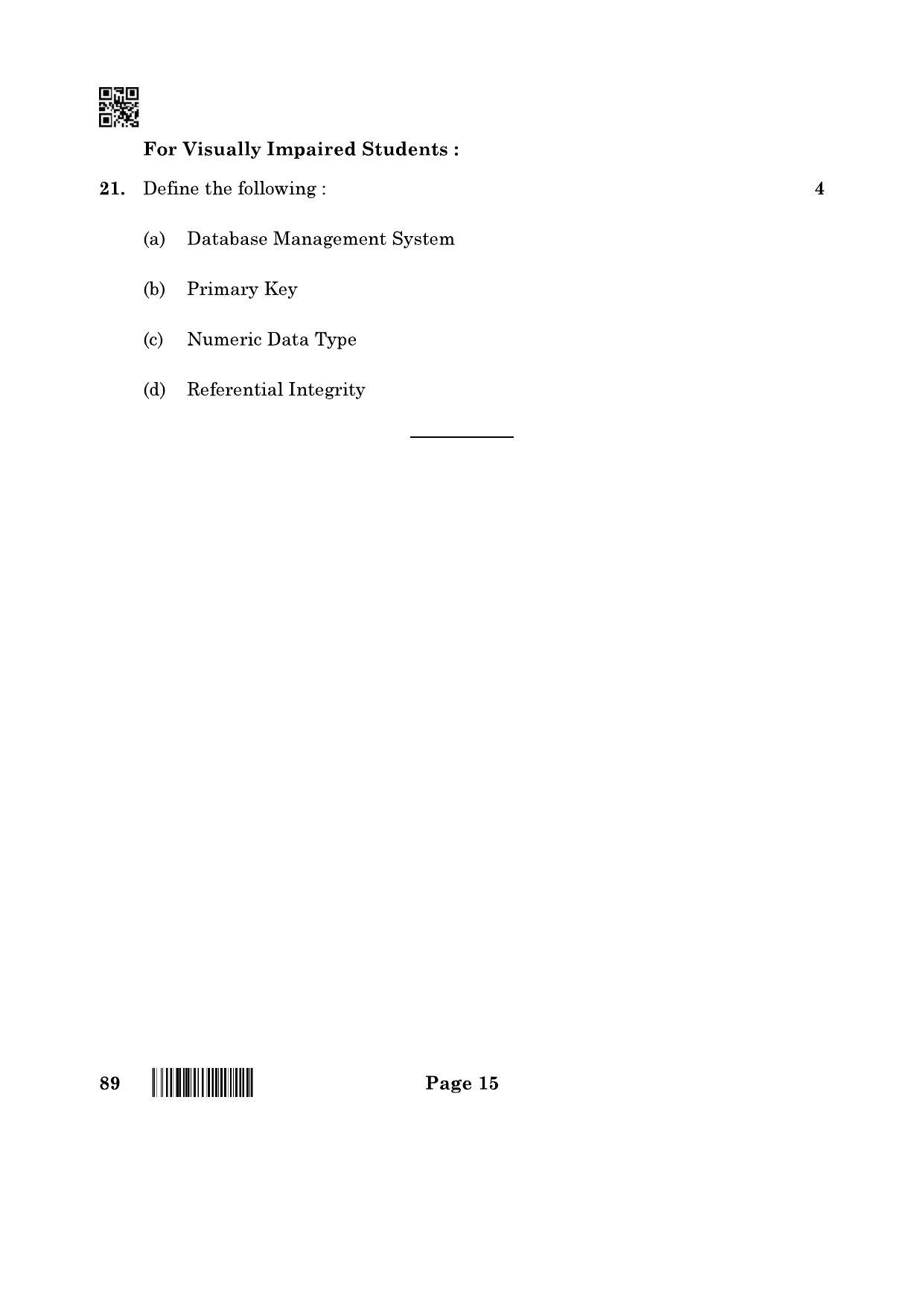 CBSE Class 10 89 Information Technology 2022 Question Paper - Page 15
