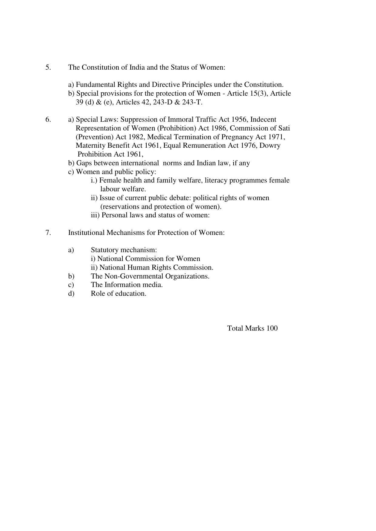 RTMNU Post Graduate Teaching Department of Law of MASTER OF HUMAN RIGHTS AND DUTIES EDUCATION (MHRDE) (MASTER OF HUMAN RIGHTS, DUTIES AND EDUCATION) Syllabus. - Page 13