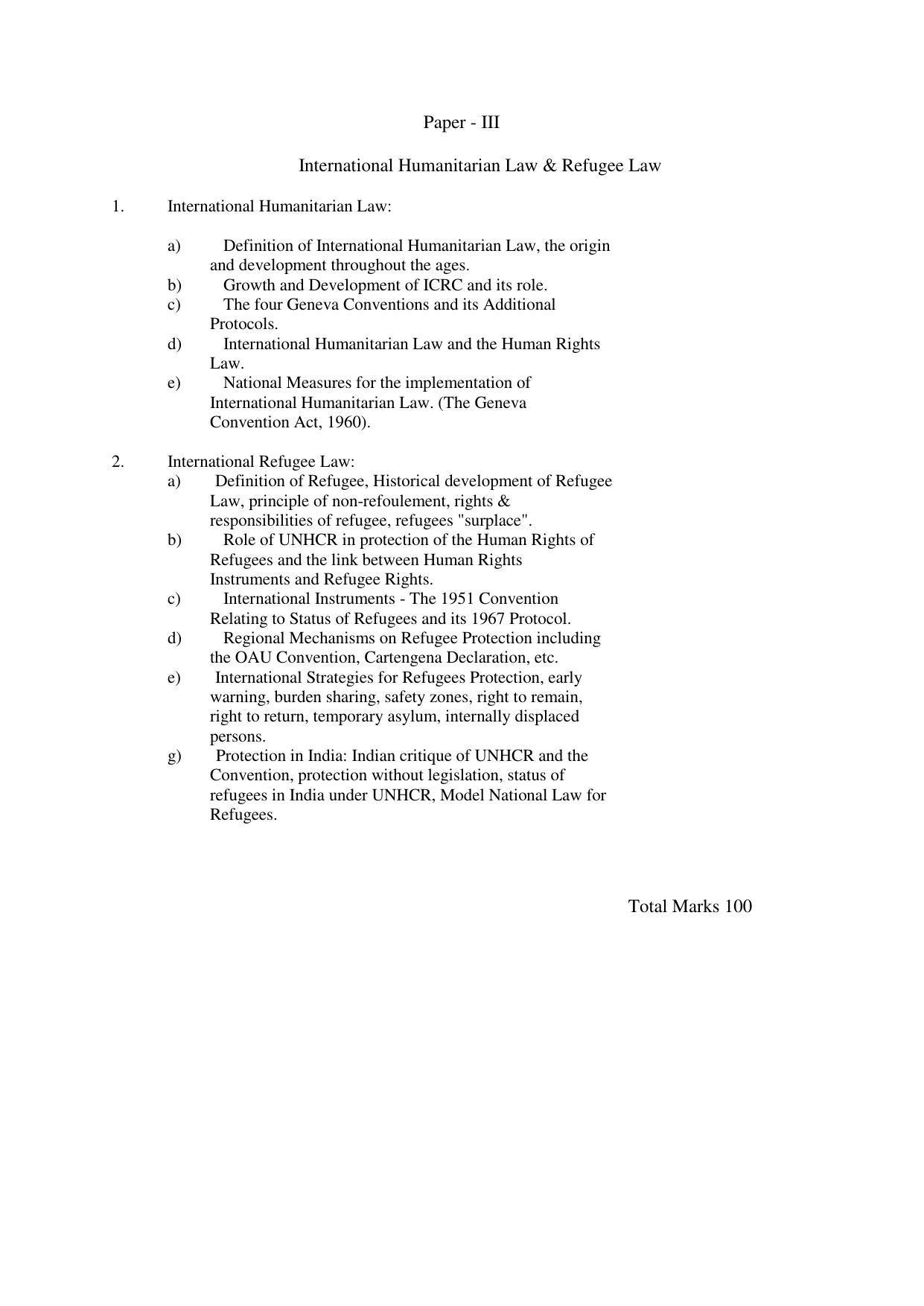 RTMNU Post Graduate Teaching Department of Law of MASTER OF HUMAN RIGHTS AND DUTIES EDUCATION (MHRDE) (MASTER OF HUMAN RIGHTS, DUTIES AND EDUCATION) Syllabus. - Page 14