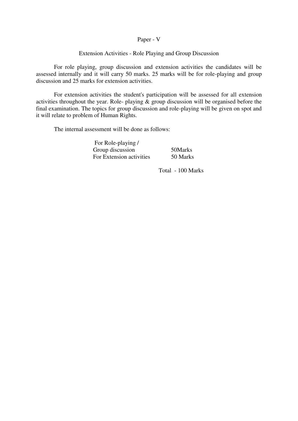 RTMNU Post Graduate Teaching Department of Law of MASTER OF HUMAN RIGHTS AND DUTIES EDUCATION (MHRDE) (MASTER OF HUMAN RIGHTS, DUTIES AND EDUCATION) Syllabus. - Page 17