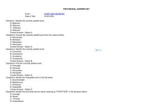 KMAT Question Papers with Answer key - March 2024