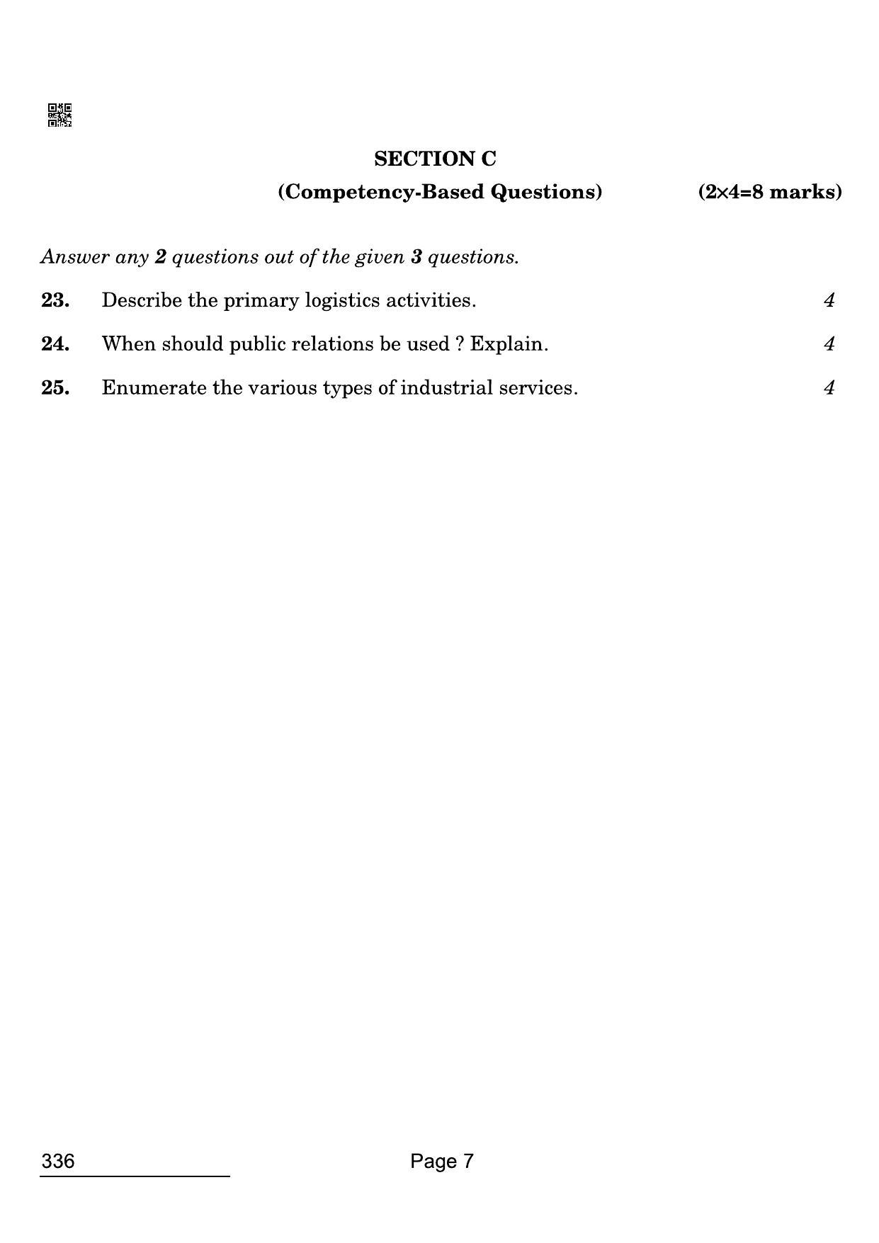 CBSE Class 12 336 Marketing 2022 Compartment Question Paper - Page 7