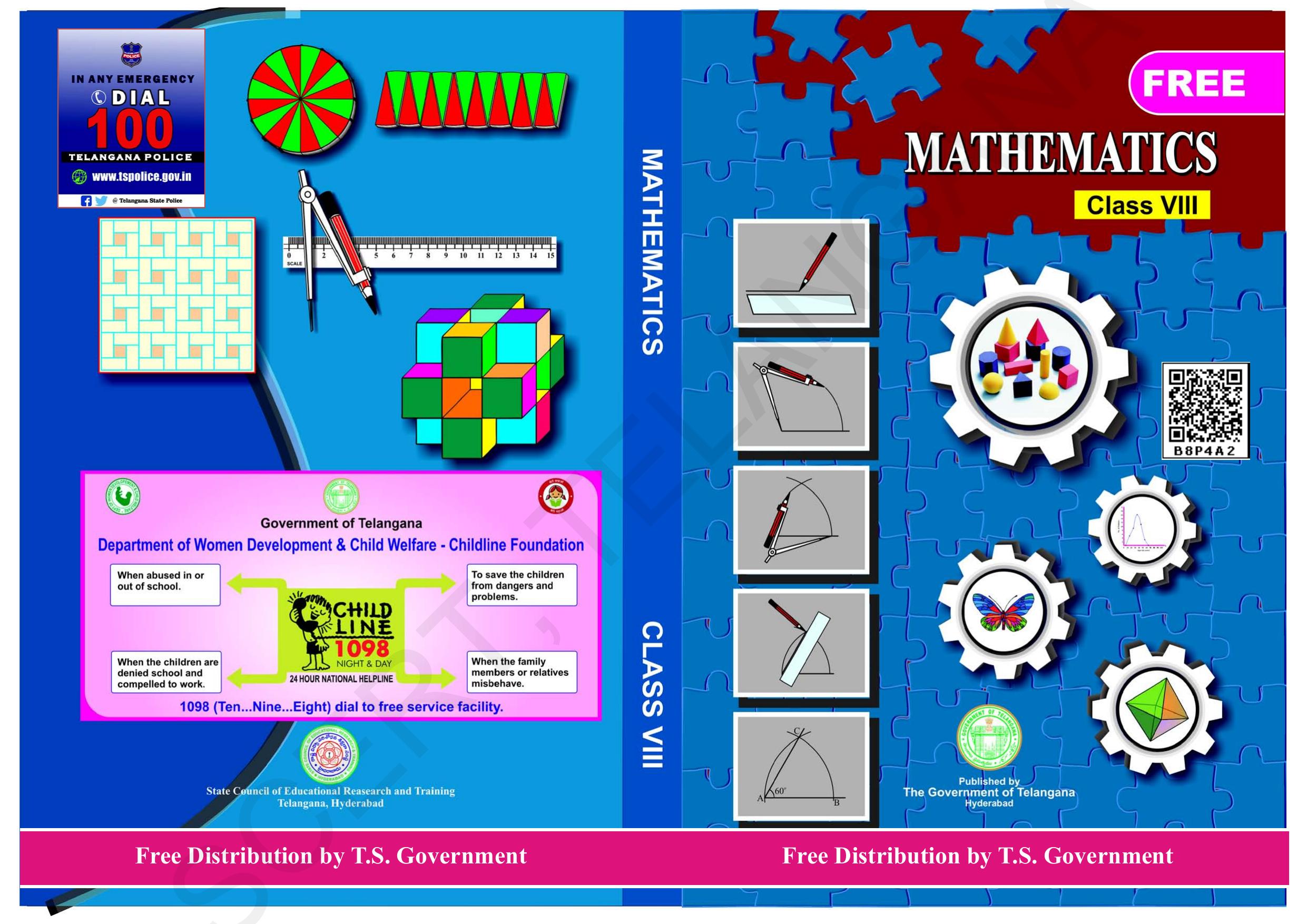 TS SCERT Class 8 Maths (English Medium) Text Book - Page 1