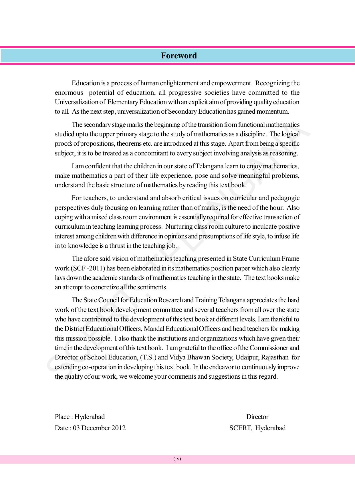 TS SCERT Class 8 Maths (English Medium) Text Book - Page 6