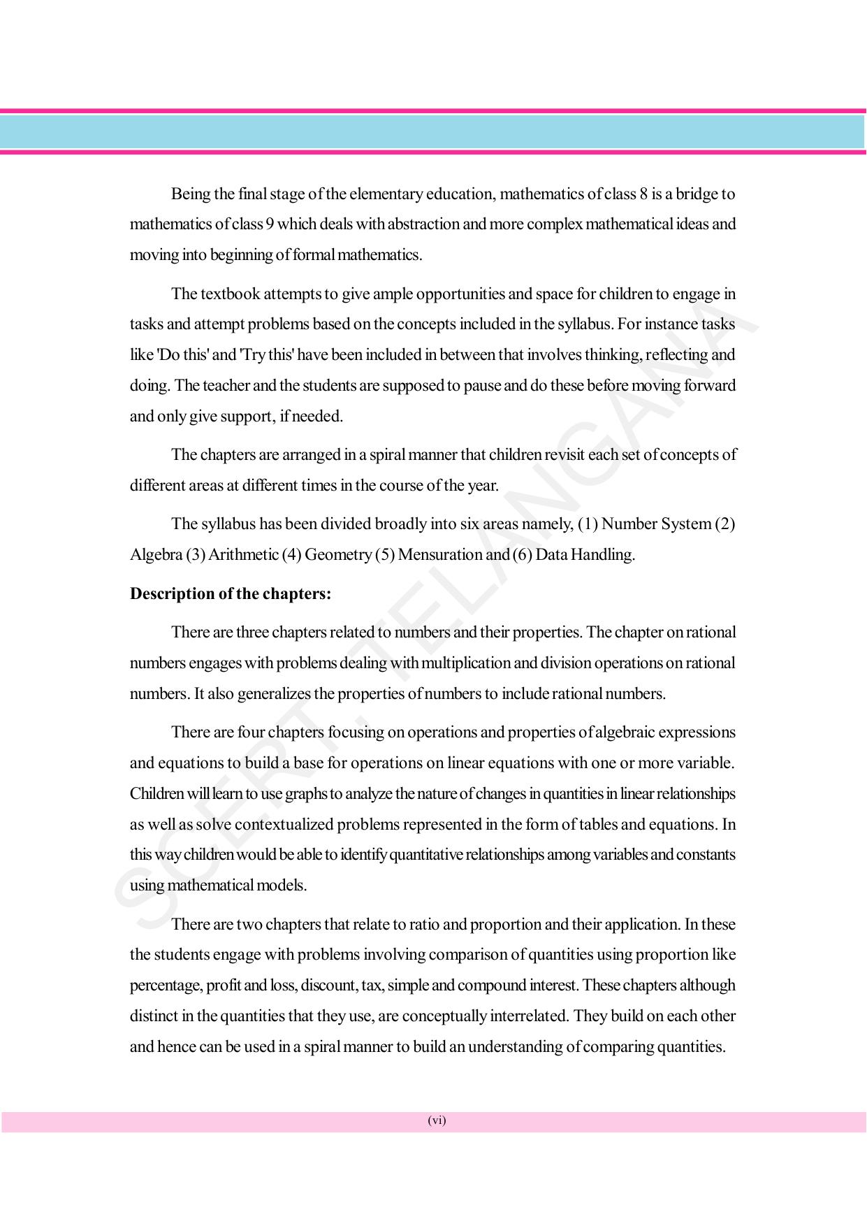 TS SCERT Class 8 Maths (English Medium) Text Book - Page 8