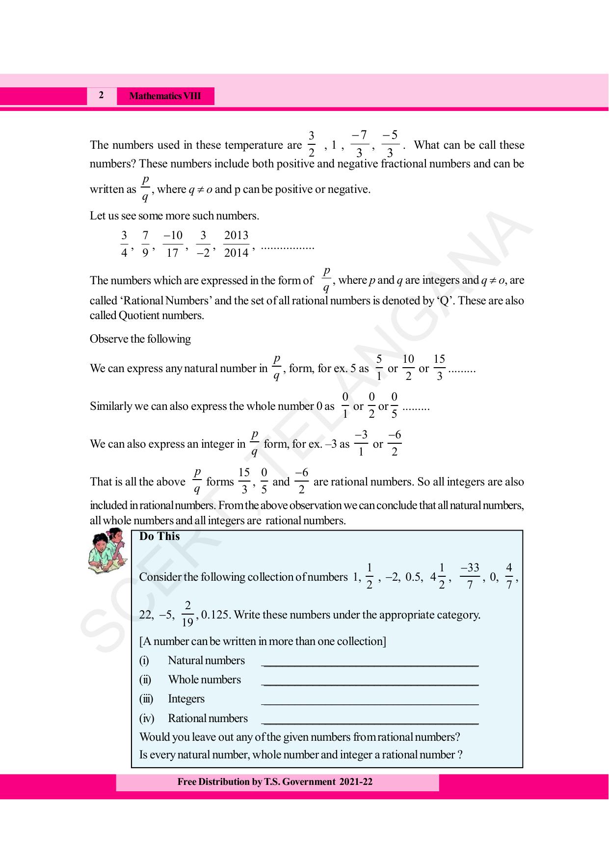 TS SCERT Class 8 Maths (English Medium) Text Book - Page 14