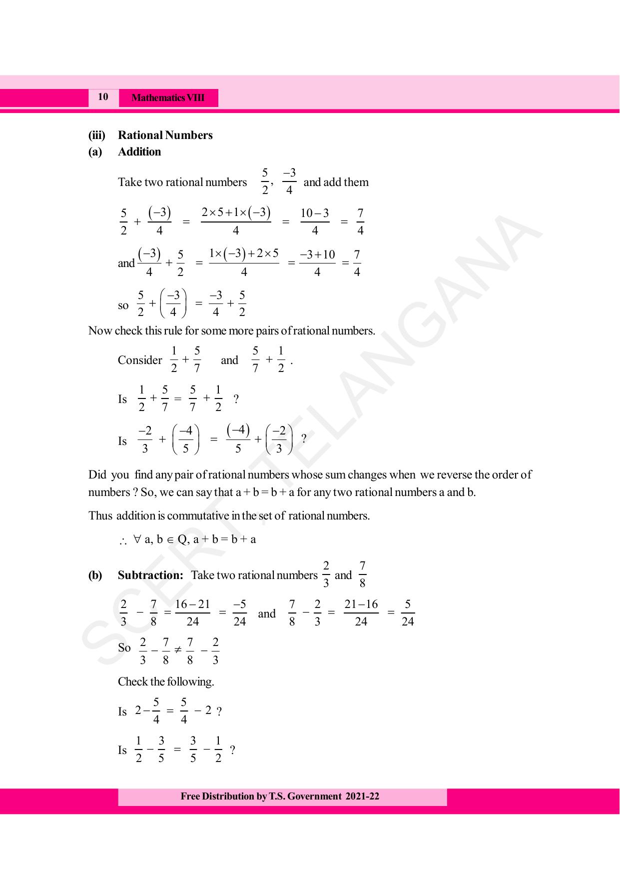 TS SCERT Class 8 Maths (English Medium) Text Book - Page 22