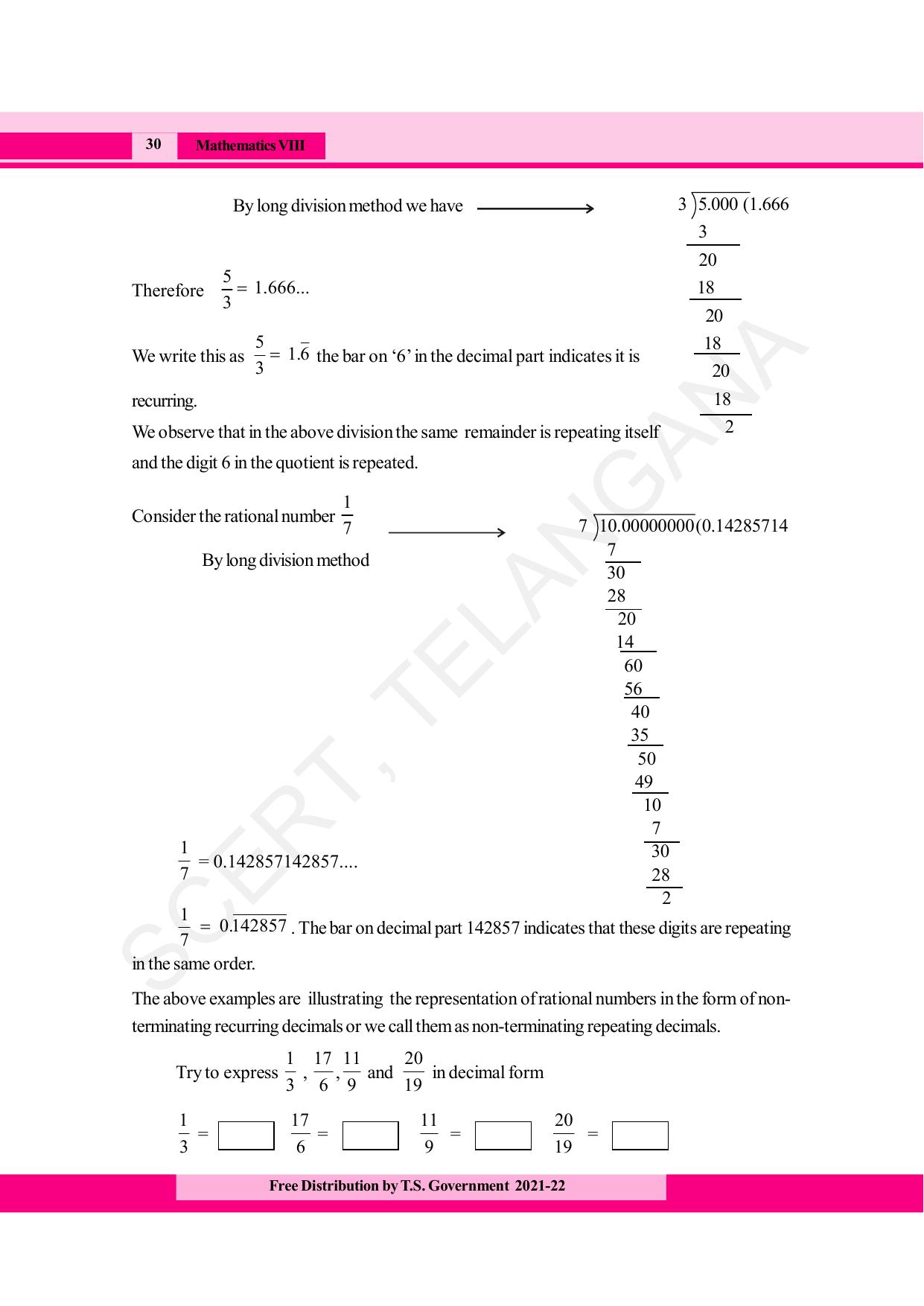 TS SCERT Class 8 Maths (English Medium) Text Book - Page 42