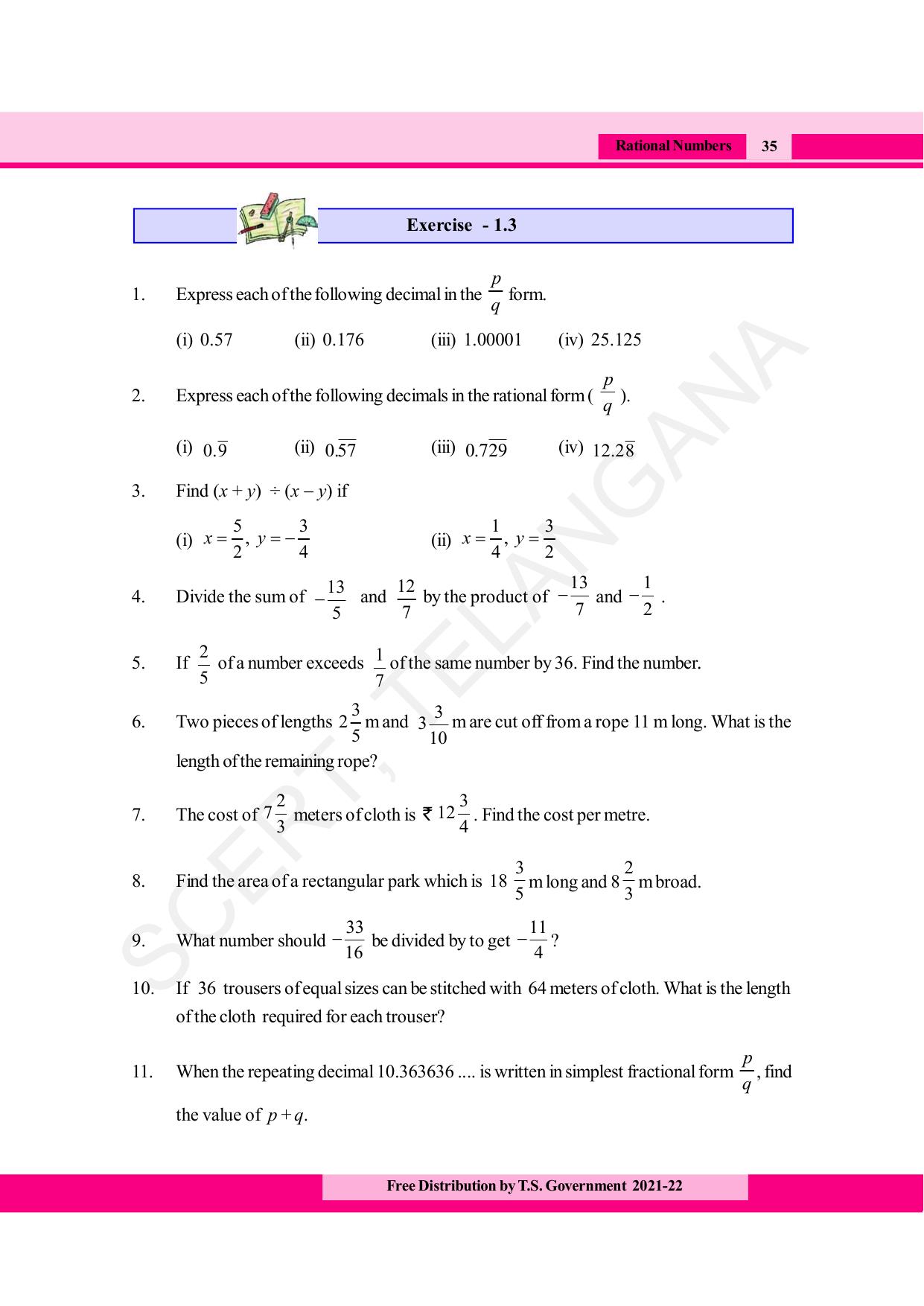 TS SCERT Class 8 Maths (English Medium) Text Book - Page 47