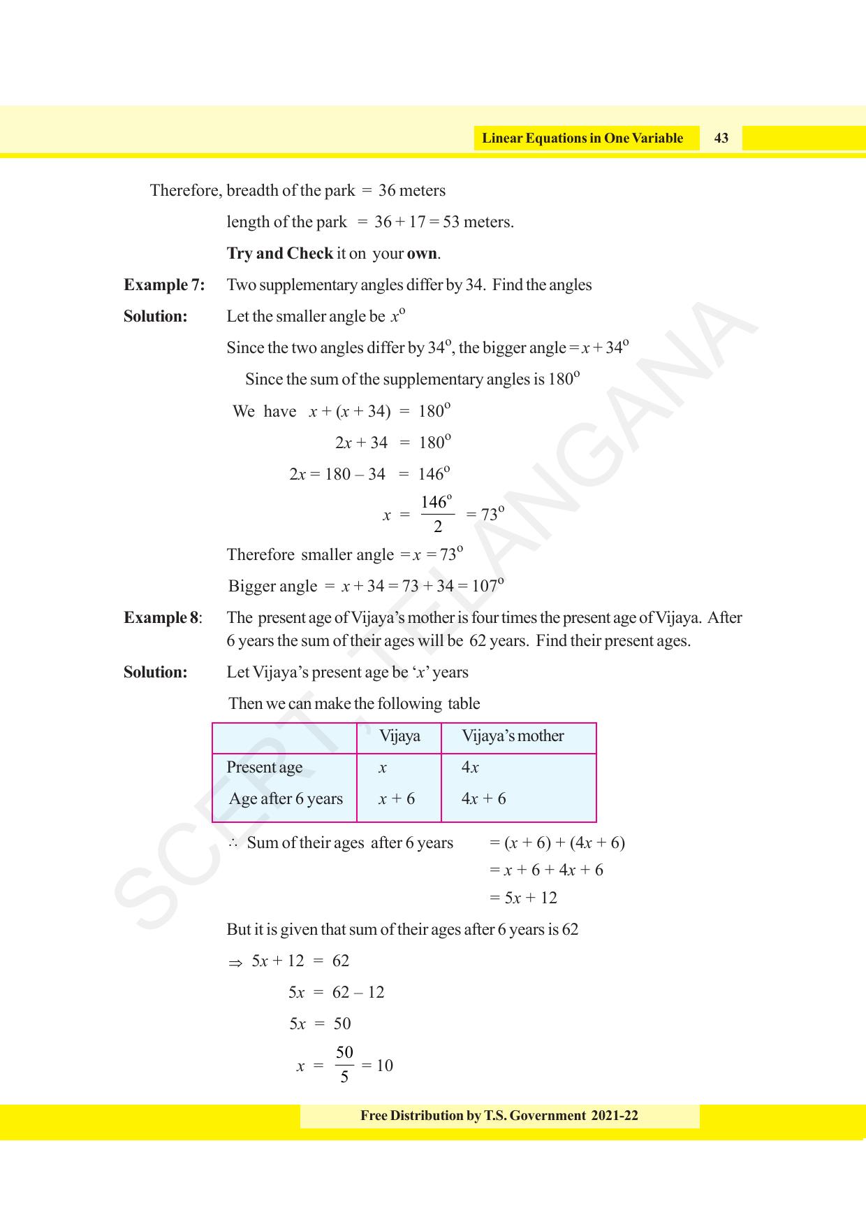 TS SCERT Class 8 Maths (English Medium) Text Book - Page 55