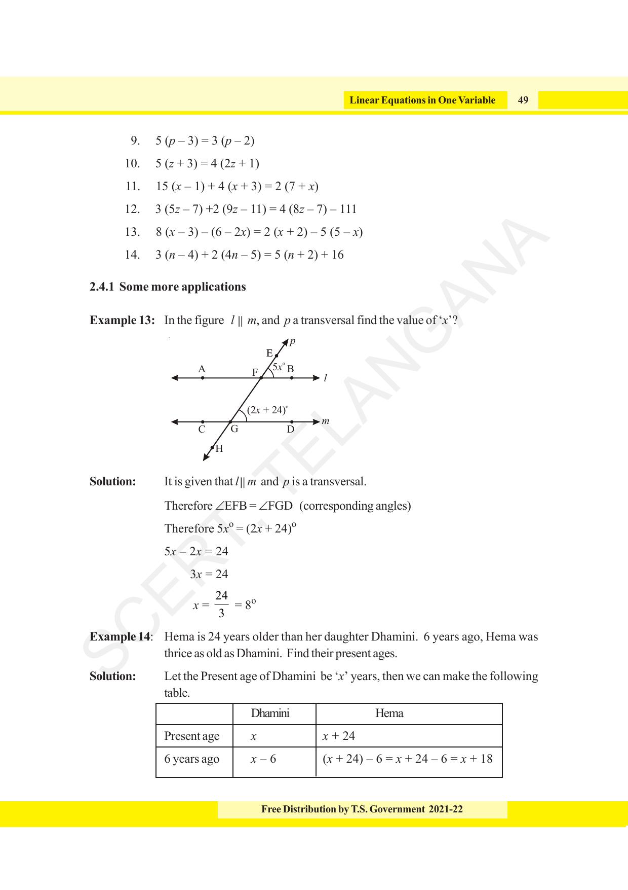 TS SCERT Class 8 Maths (English Medium) Text Book - Page 61
