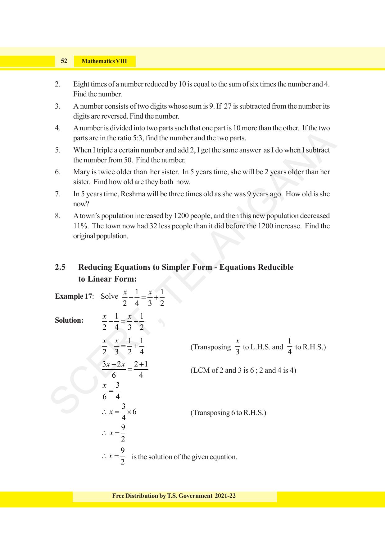 TS SCERT Class 8 Maths (English Medium) Text Book - Page 64