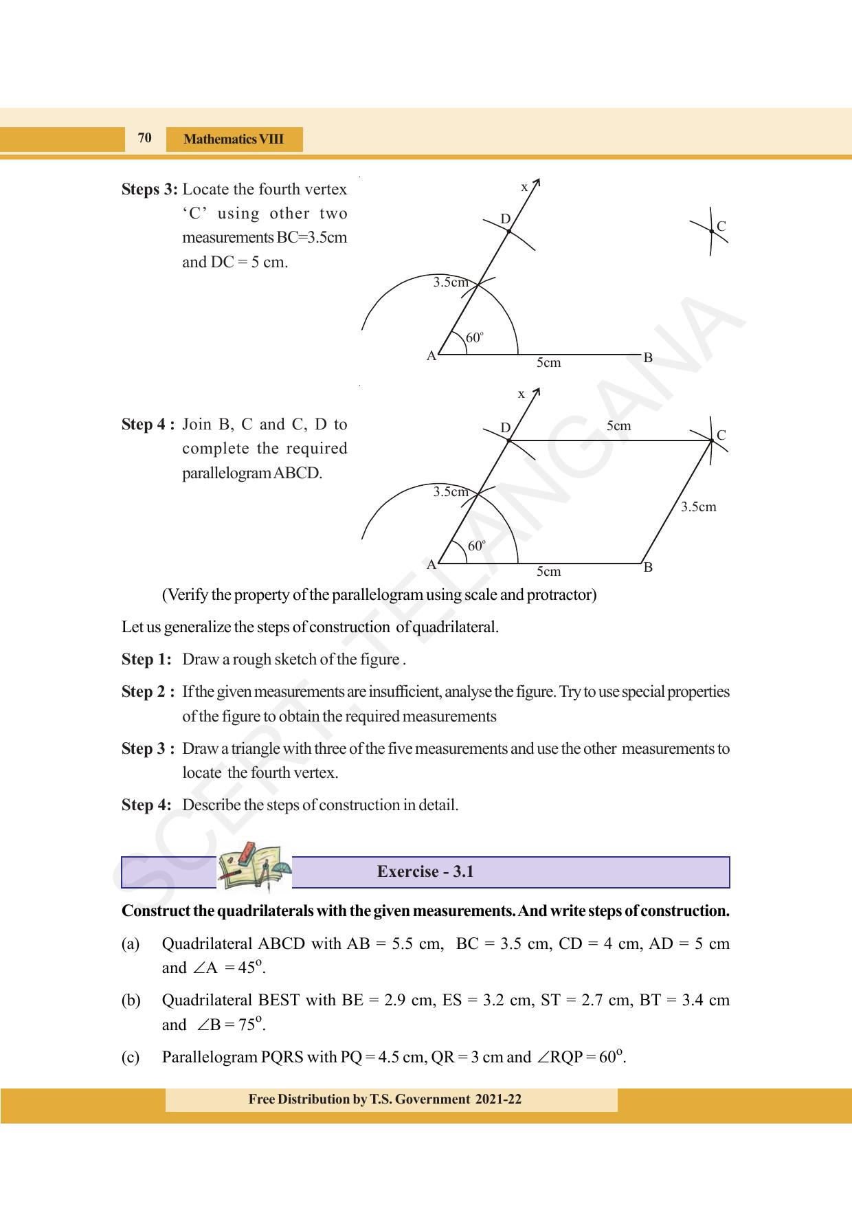 TS SCERT Class 8 Maths (English Medium) Text Book - Page 82