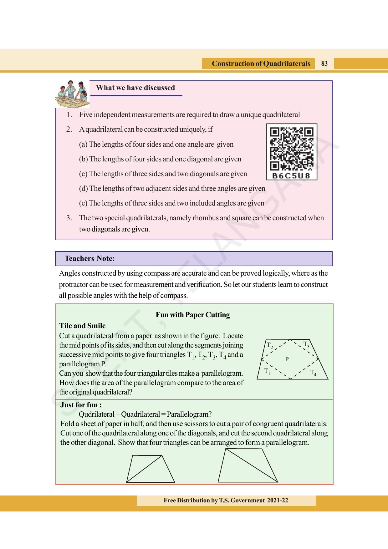 TS SCERT Class 8 Maths (English Medium) Text Book - Page 95