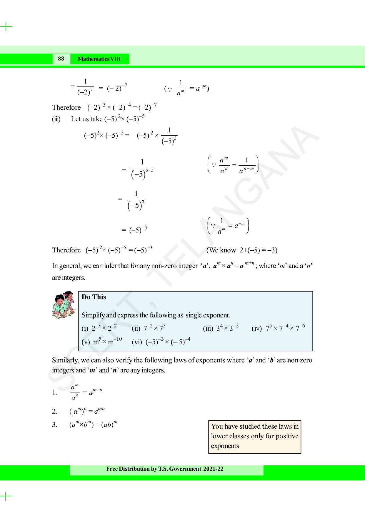 TS SCERT Class 8 Maths (English Medium) Text Book - Page 100