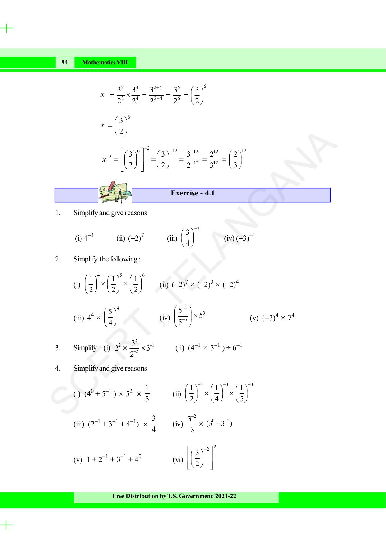 TS SCERT Class 8 Maths (English Medium) Text Book - Page 106