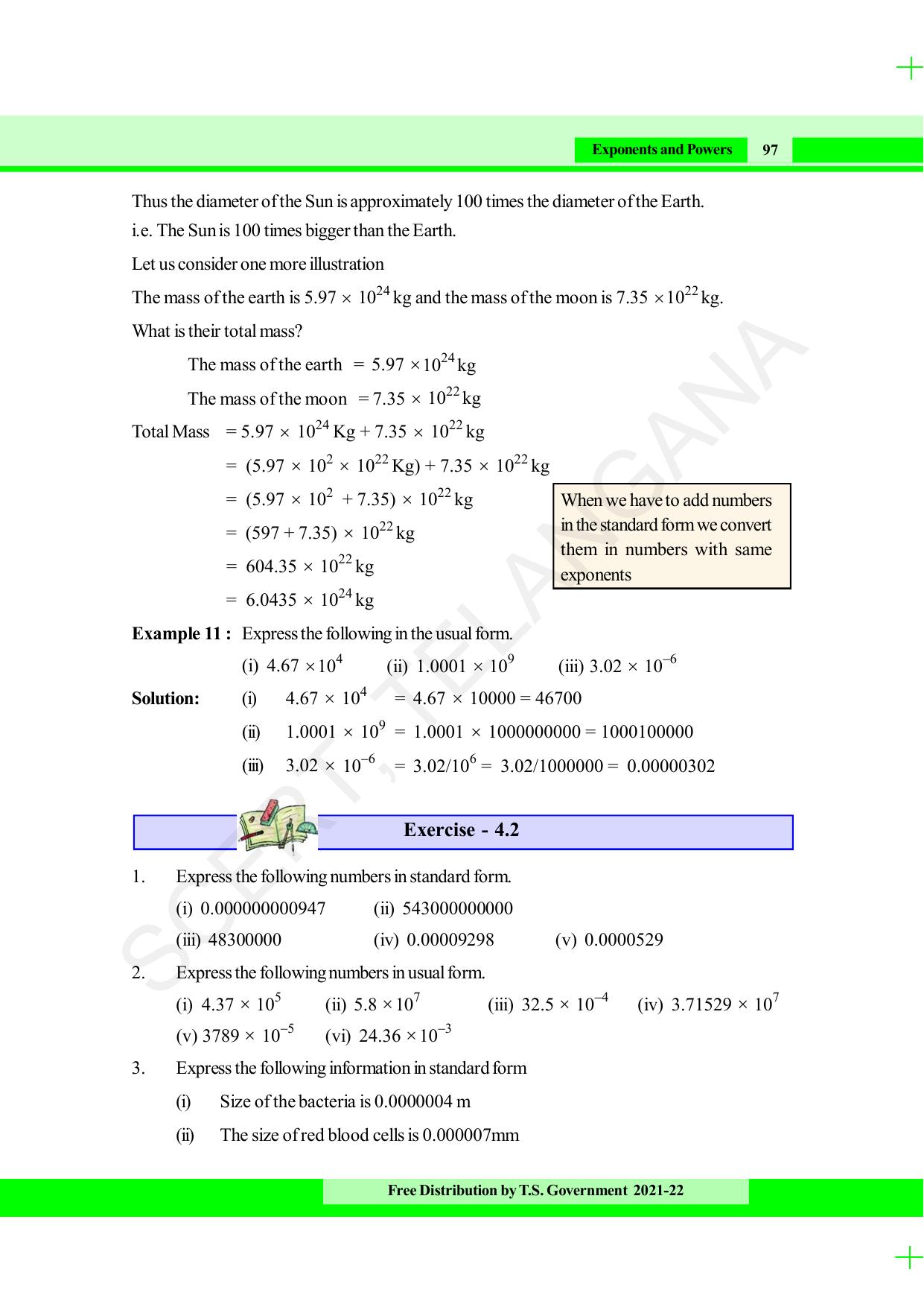 TS SCERT Class 8 Maths (English Medium) Text Book - Page 109