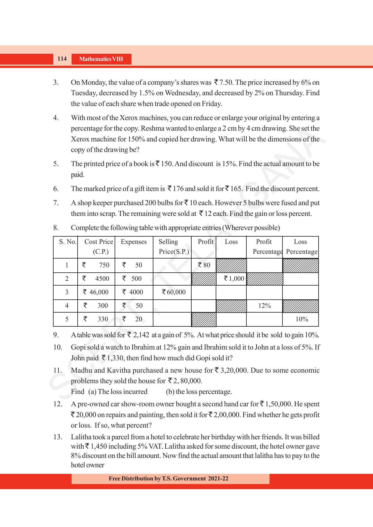 TS SCERT Class 8 Maths (English Medium) Text Book - Page 126